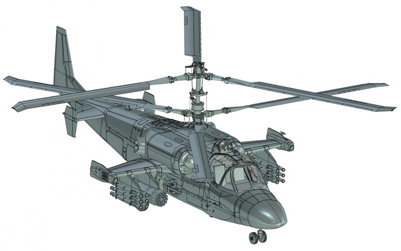 武装直升机模型3D打印定制