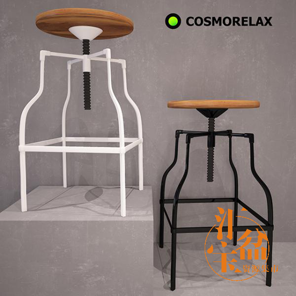 Bar stool工业风吧台凳模型