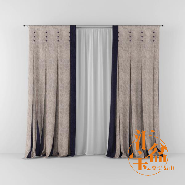 Elegant curtains典雅窗帘模型