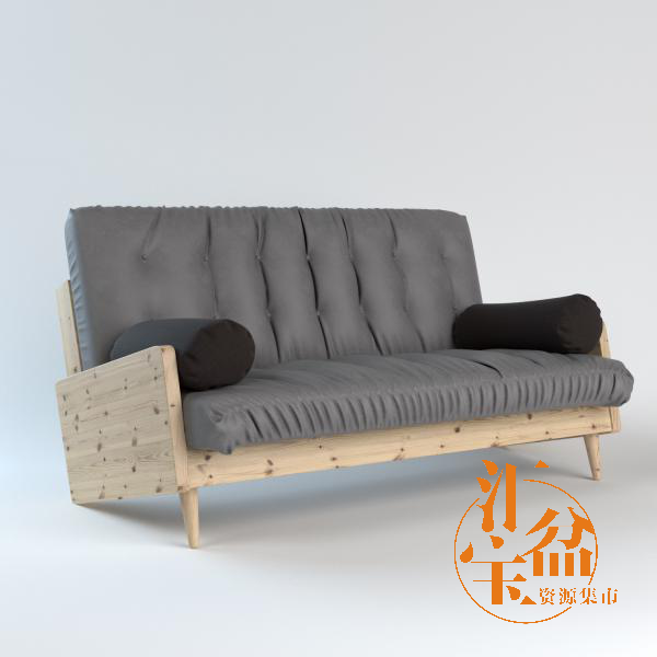 Wooden fabric sofa木质布艺沙发模型