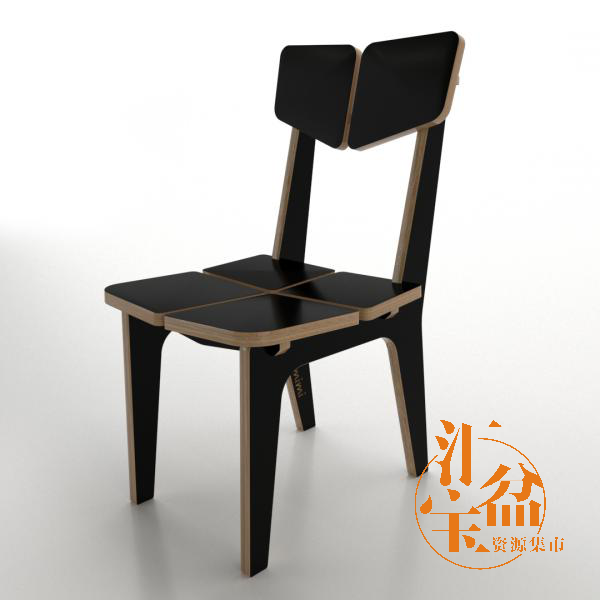 拼接木质靠椅模型