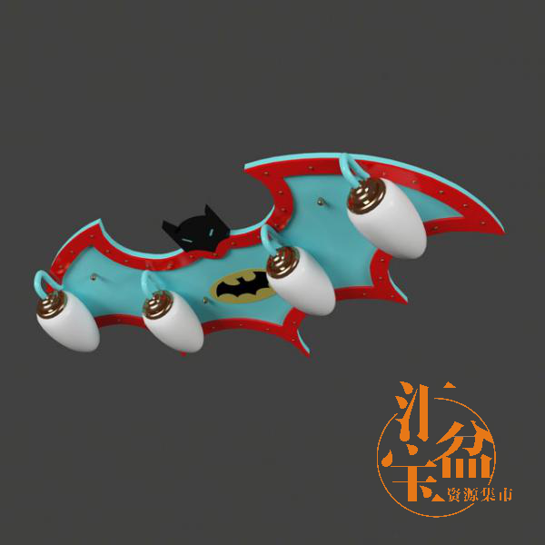 儿童卡通蝙蝠侠吊灯3D模型