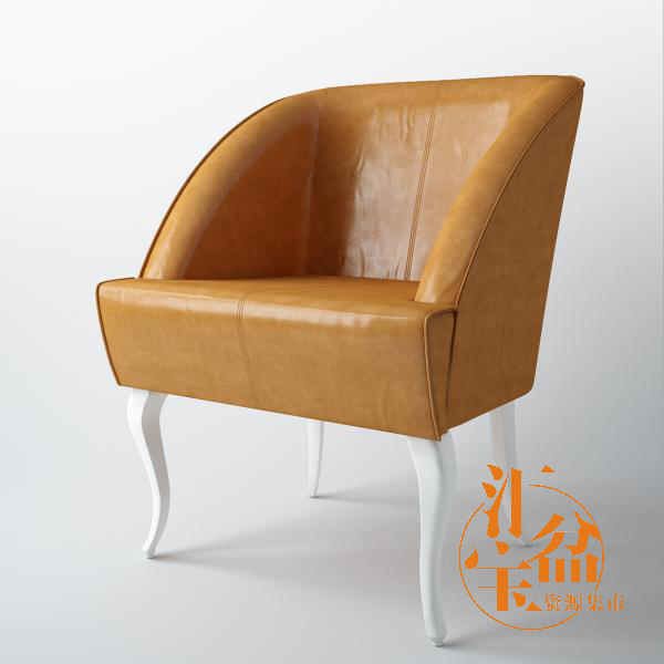 客廳皮質沙發椅3D模型