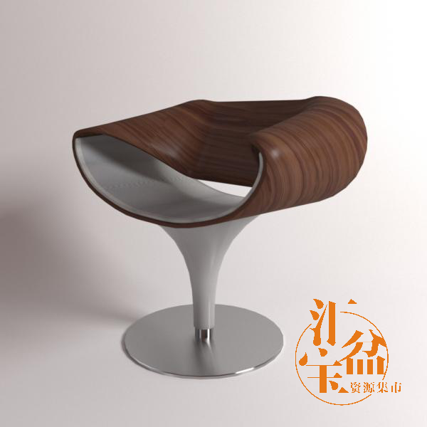 凹面木椅3D模型