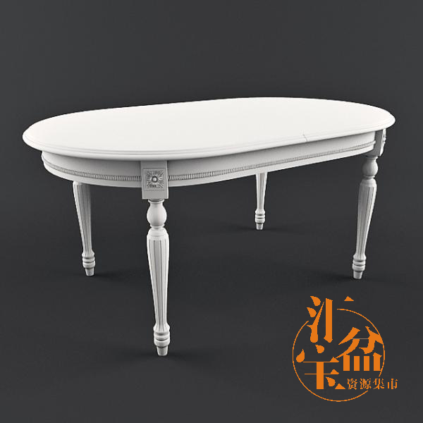 古典欧式餐桌3D模型