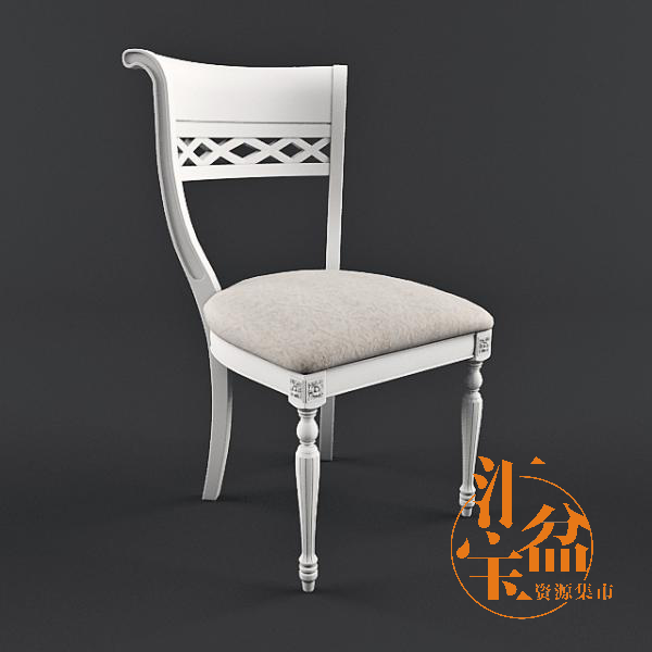 欧式古典软座靠椅3D模型