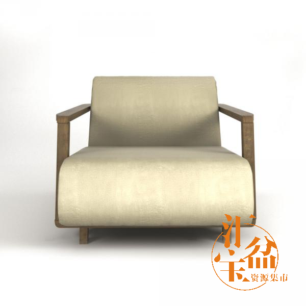 低座扶手沙发椅3D模型