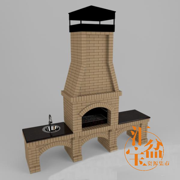 防油烟烧烤炉子3D模型