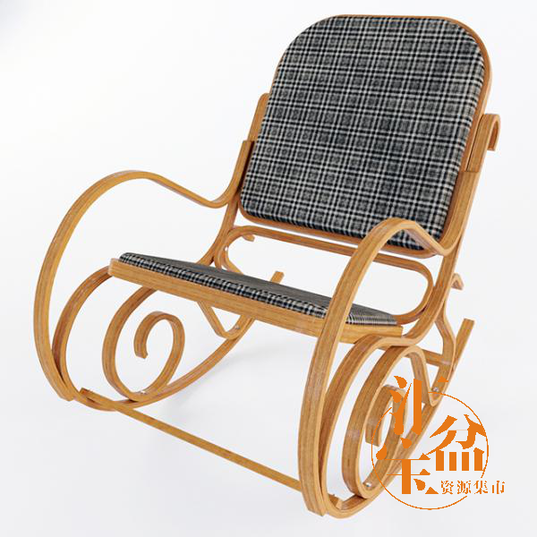 木质手扶摇椅3D模型