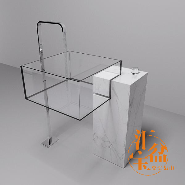 浴室玻璃洗手台3D模型