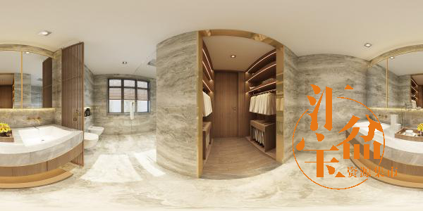 新中式優雅衛浴空間全景模型
