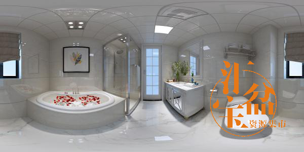 新古典简约卫浴空间全景模型