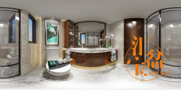 新古典优雅卫浴空间全景模型