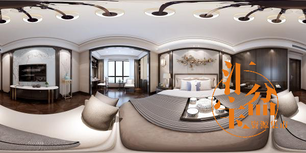 新中式古典卧室场景整体模型