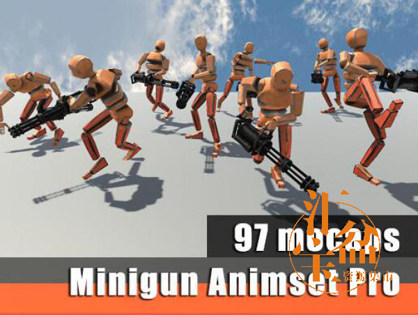 拿機槍的人物動畫Minigun Animset Pro 1.