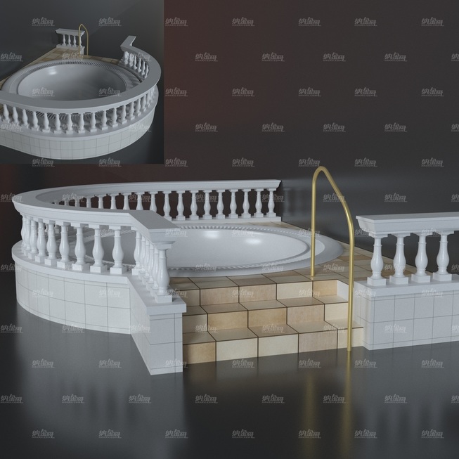 欧式高贵浴缸3D模型