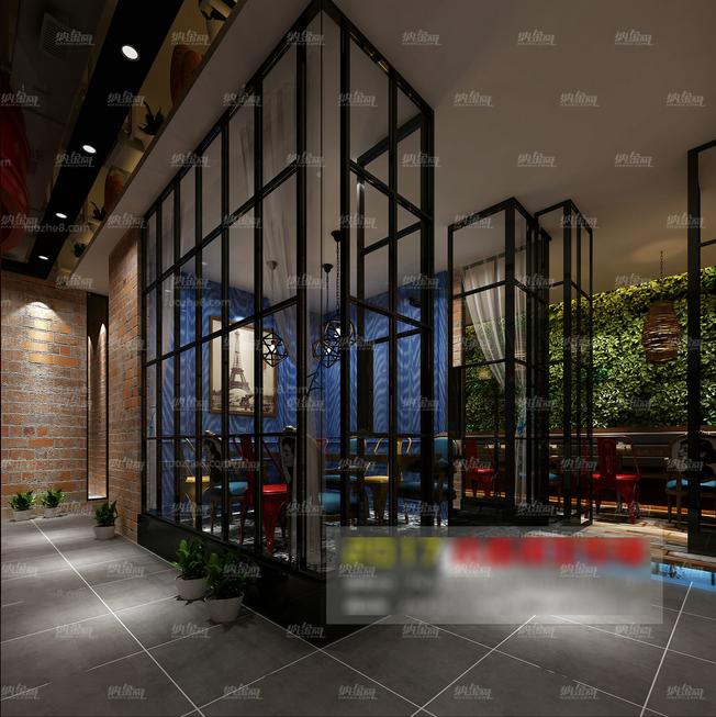 中式典雅餐厅空间全景模型