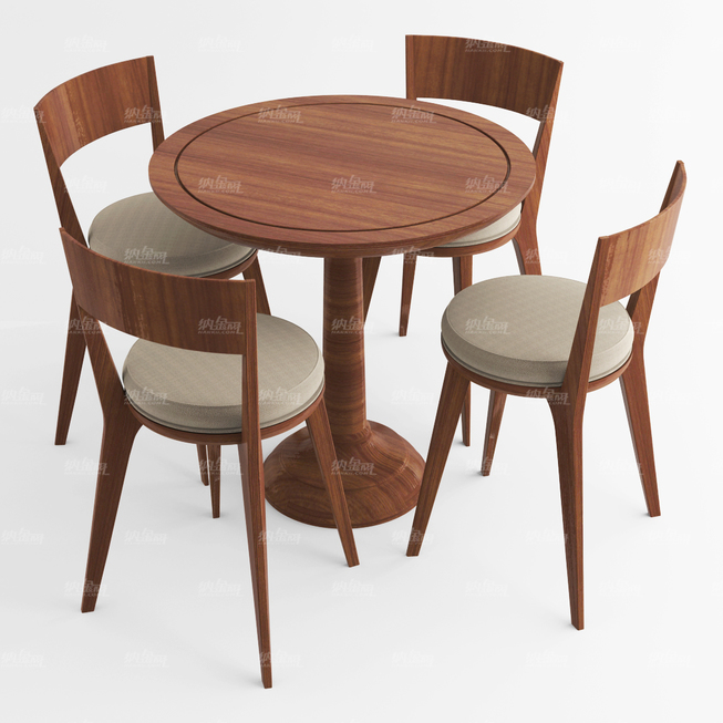 经典木质舒适桌椅3D模型
