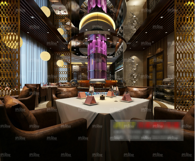 欧式典雅餐厅空间全景模型