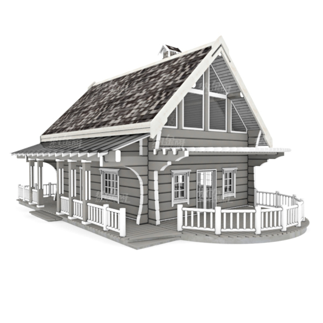 田园桅杆木材房屋3D模型