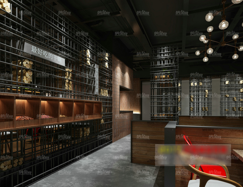 新中式雅致经典餐厅空间全景模型
