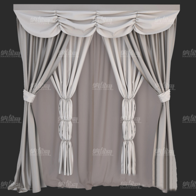 古典优雅窗帘3D模型