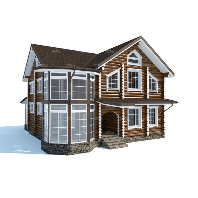 经典欧式木质别墅3D模型
