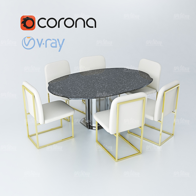 優雅舒適餐桌3D模型