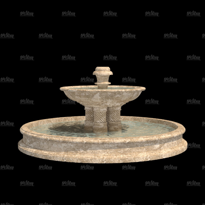 欧式古典喷泉3D模型