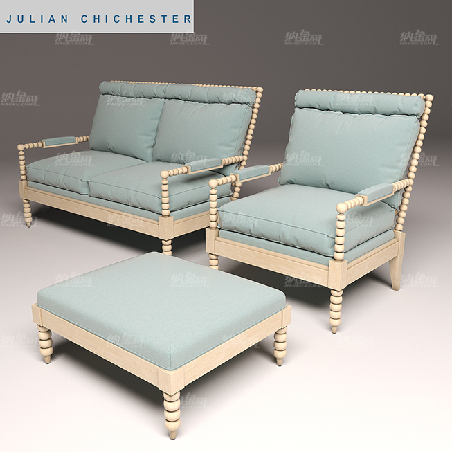 现代文艺复古沙发3D模型