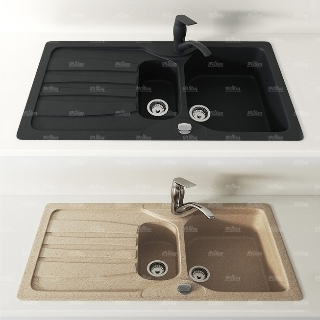 现代高端厨房水槽3D模型