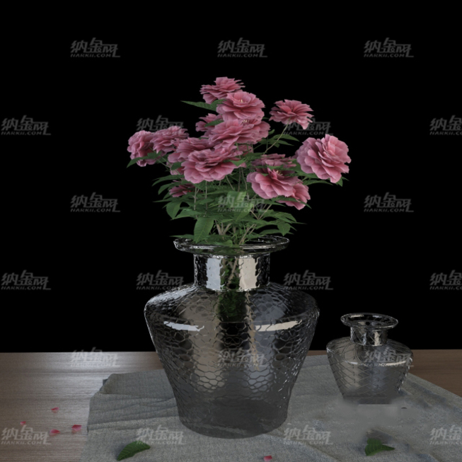 現代高貴裝飾玫瑰花瓶3D模型