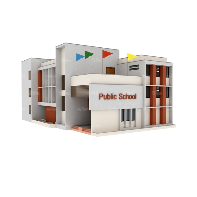 精致大气学校建筑3D模型