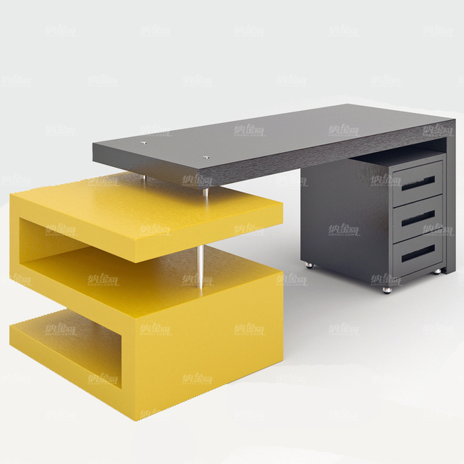 現代精致耐用辦公桌3D模型