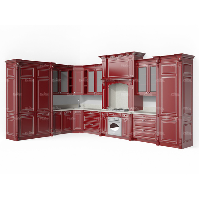 经典欧式厨房橱柜3D模型