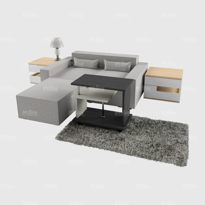 现代三件式组合沙发3D模型