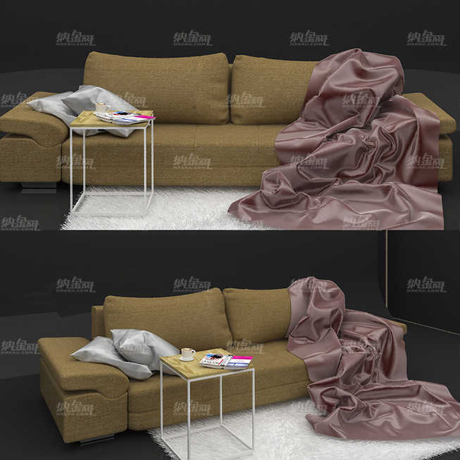 现代简约舒适文艺沙发3D模型