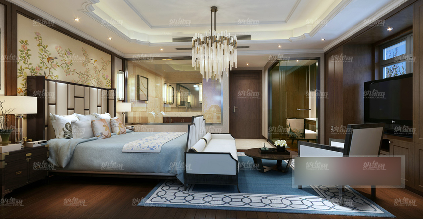 中式古典大气典雅卧室全景模型