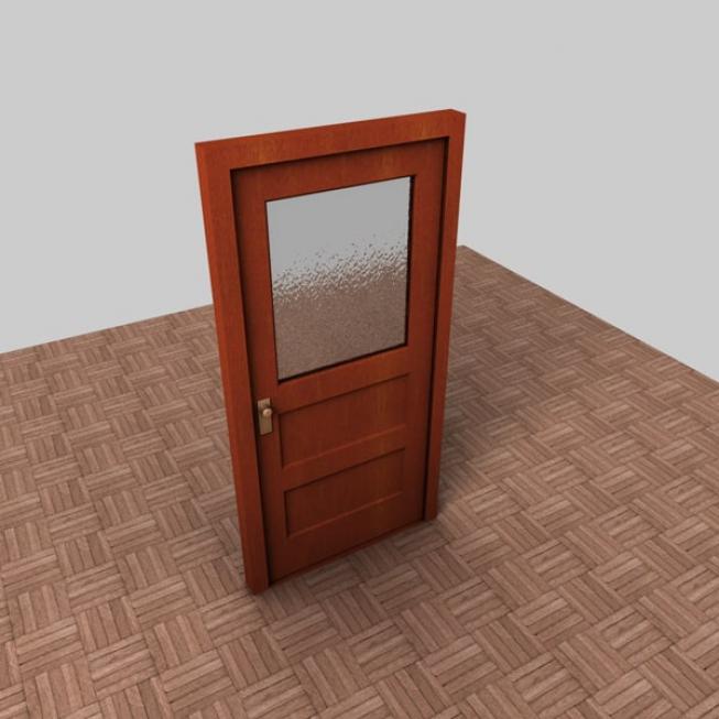 door with glass模型