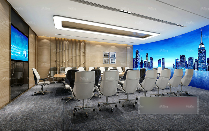 现代都市时尚高端会议室全景模型