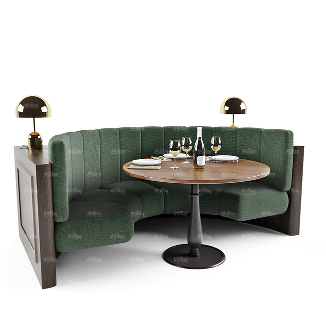 现代舒适餐厅圆桌沙发3D模型