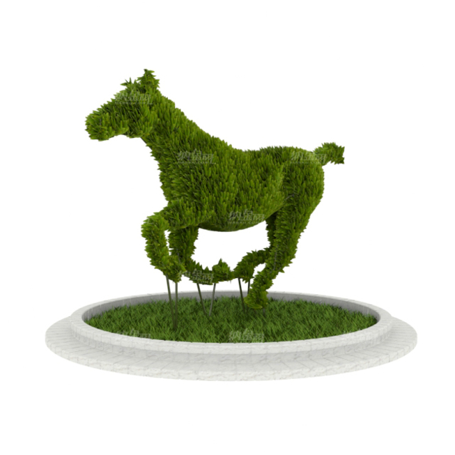 马造型灌木盆景模型