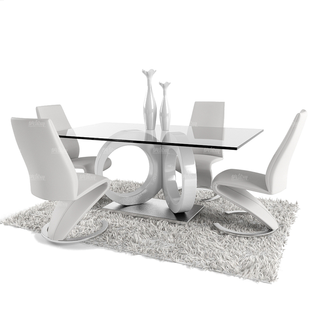 白色个性餐桌椅组合