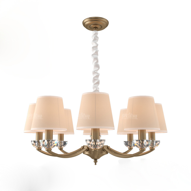 復古典雅青銅吊燈模型