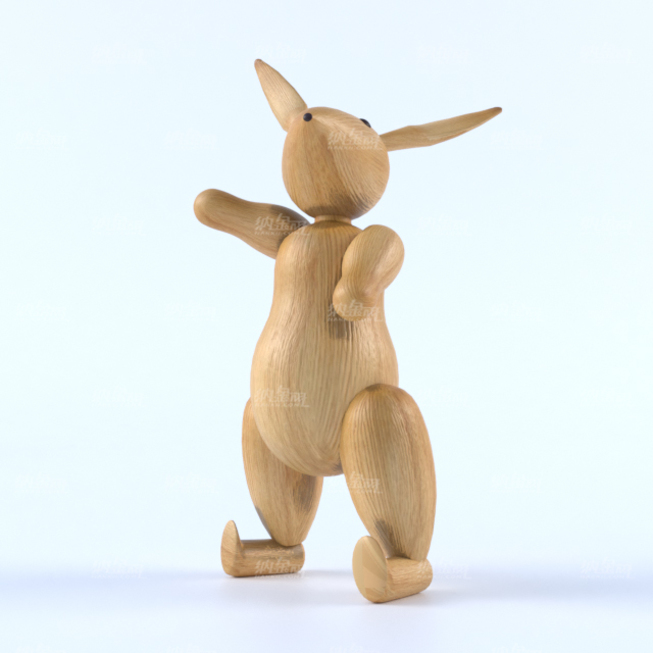 木质玩具兔子玩偶模型