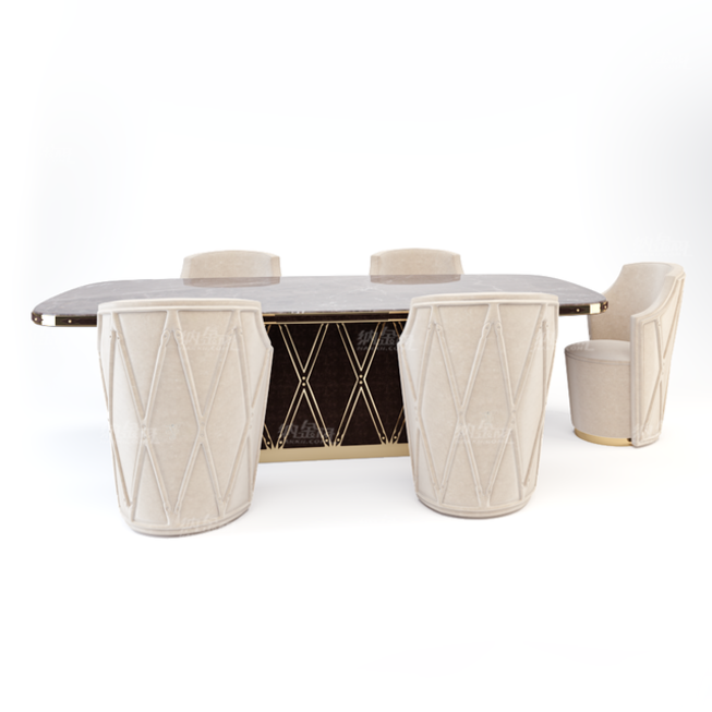 大理石餐桌椅模型