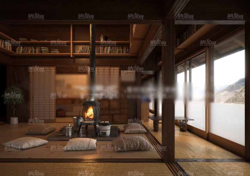 日式朴素舒适客厅场景整体模型