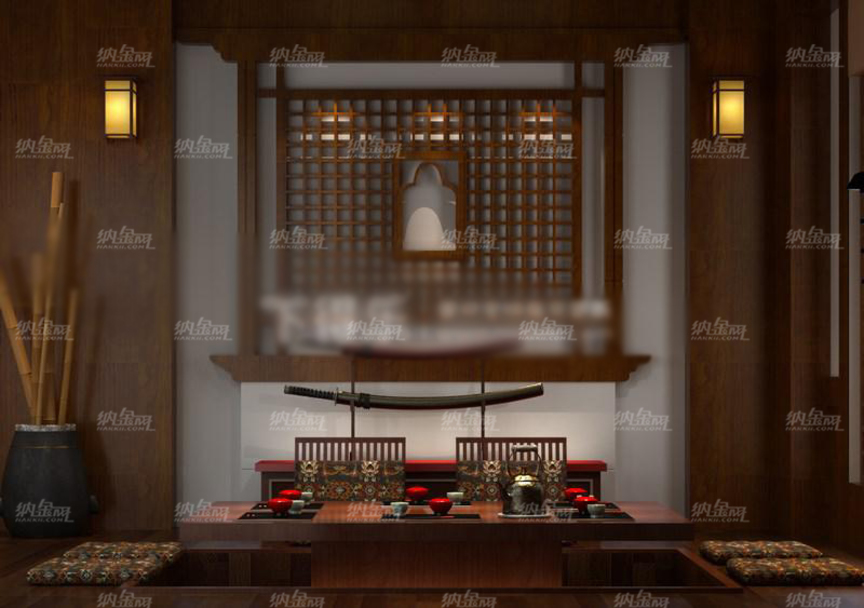日式复古客厅场景整体模型