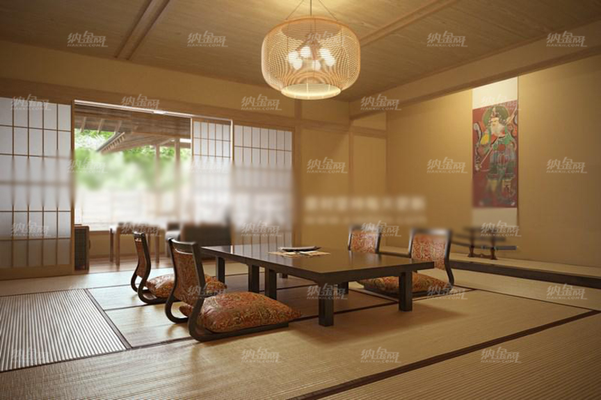 日式简约素雅客厅场景整体模型