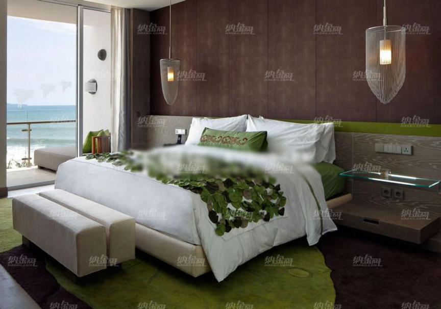现代绿叶清新卧室场景整体模型